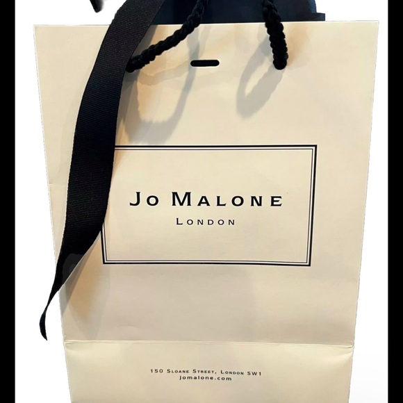 Jo Malone London Empty Paper Gift Bag Black Rope Handles 9x7x3.5” Black Tissue - Picture 2 of 7